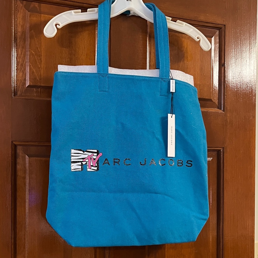 Marc Jacobs Blue Tote with Logo Accent